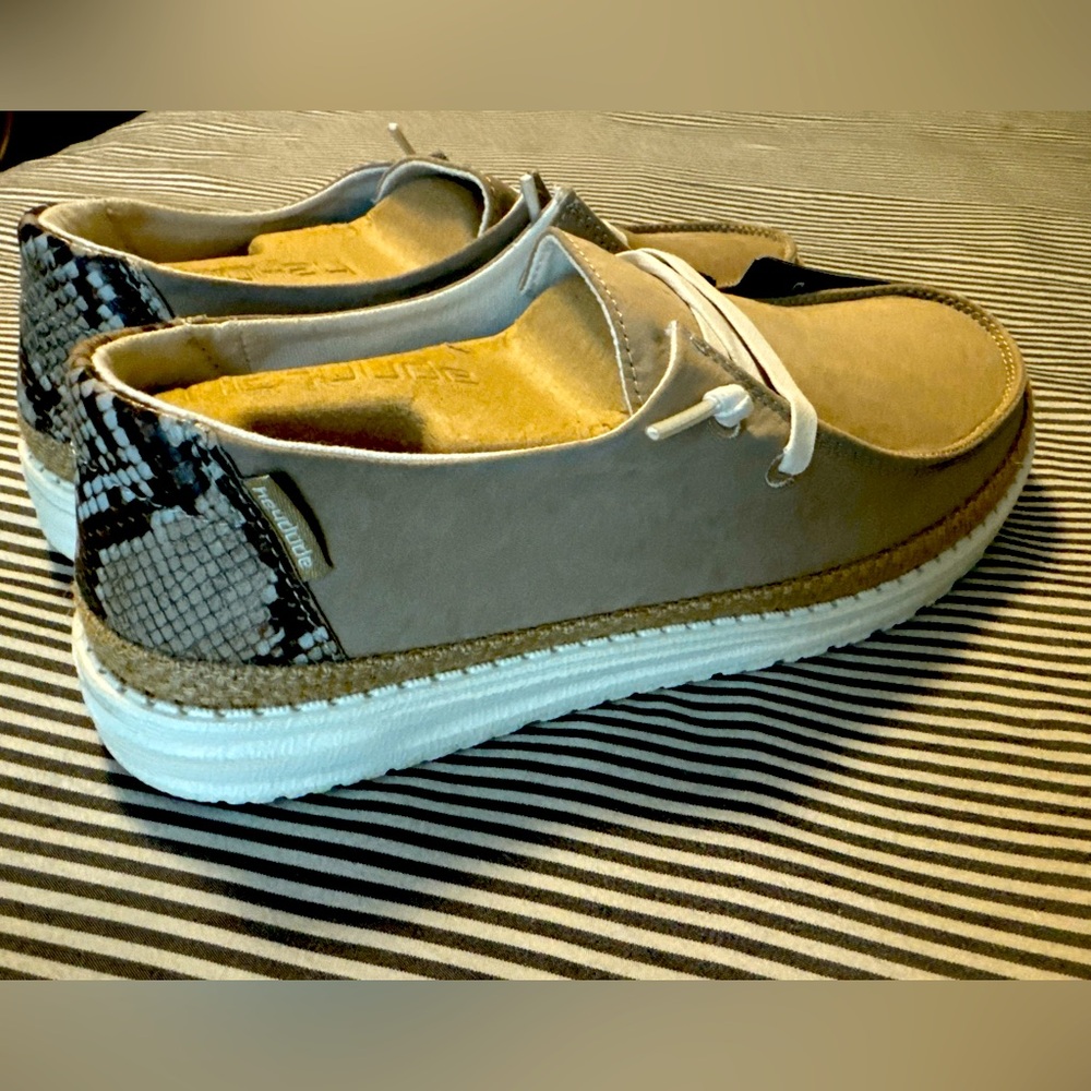 Hey Dude Women's Size 9 Wendy Python Brown Casual Comfort Slip On Shoes
